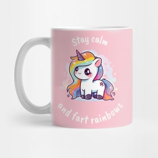 Stay calm and fart rainbows! Unicorn Mug